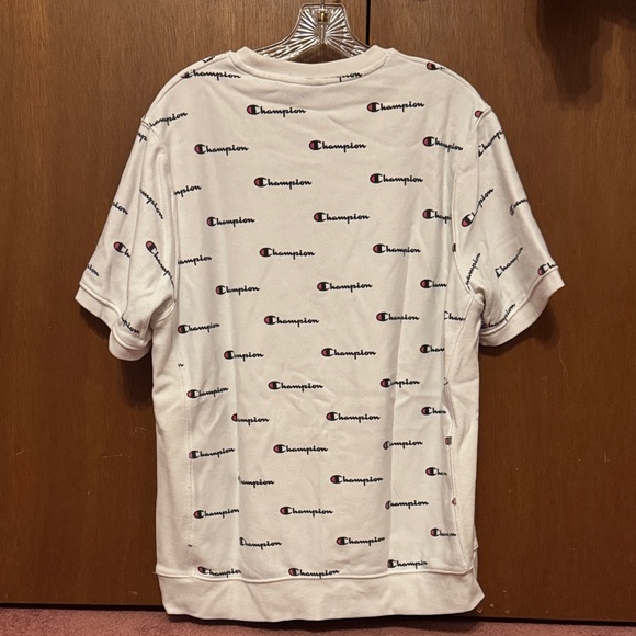 Champion White Tee with Logo Pattern - Picture 3 of 3